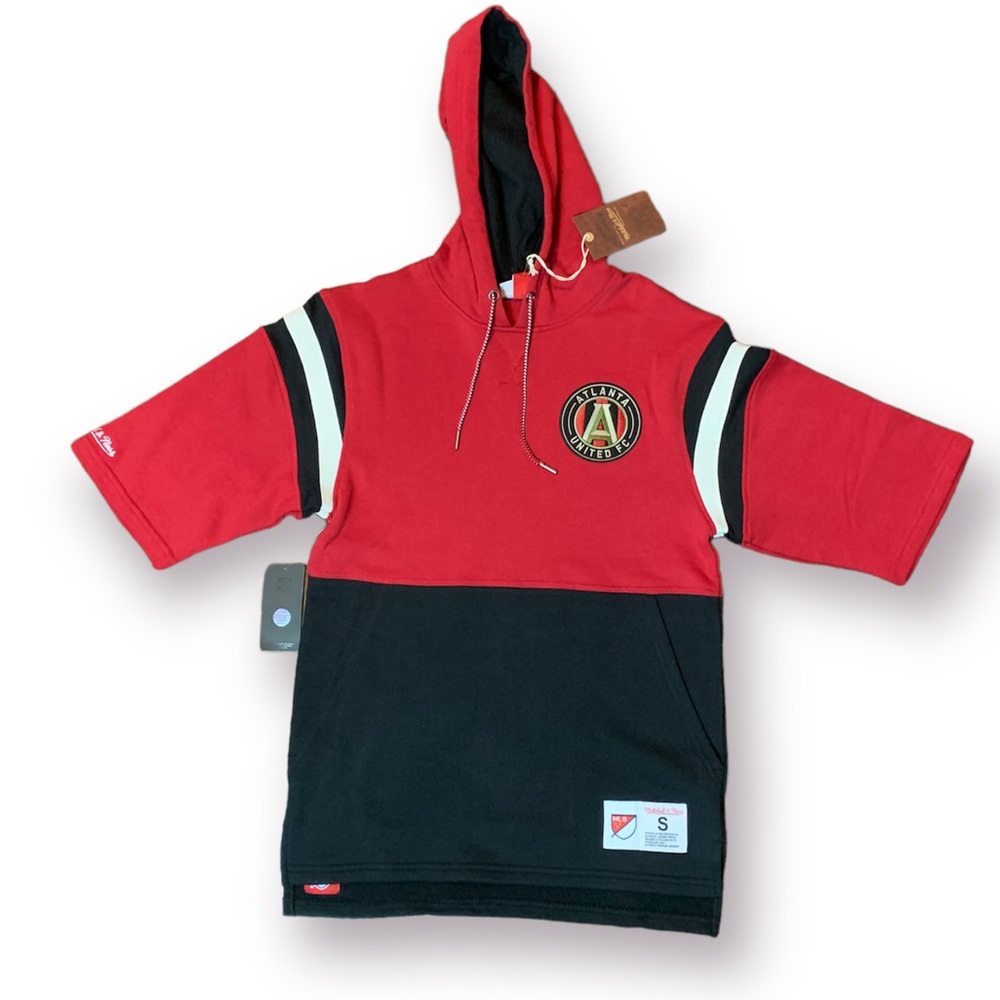 Mitchell & Ness Atlanta United Soccer Short Sleeve Hoodie Tshirt Brand New NWT